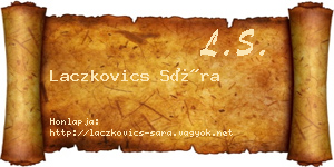 Laczkovics Sára névjegykártya
